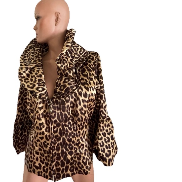 DESIGN TODAY’S Sculptural LEOPARD Print JACKET Size XL - Picture 5 of 16